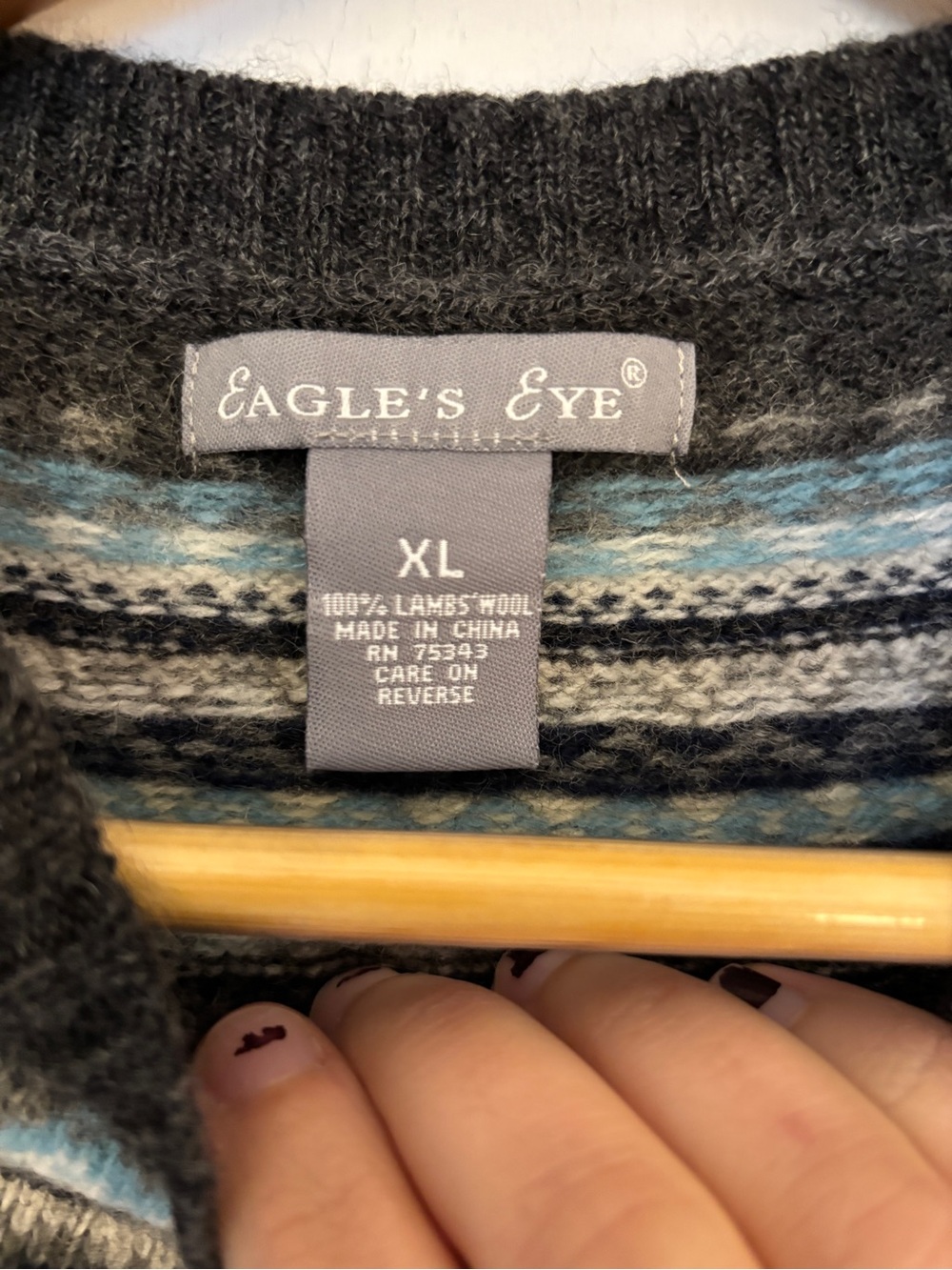 Womens Birds Eye Sweater Size XL Cardigan Fair Isle Cottagecore Granola Wool - Picture 3 of 8
